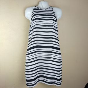 BANANA REPUBLIC Women's Sz 6 Black and White‎ Stripe Halter Tie Back Dress